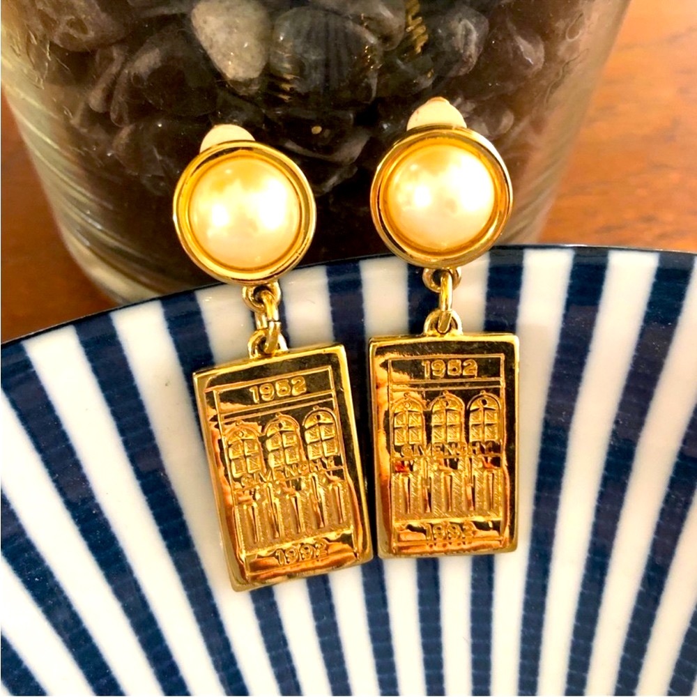 Givenchy Clip On Earrings. Circa 1952-1992. Rare. Timeless Chic Design.
